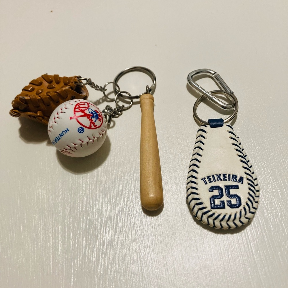 Yankees Baseball Keychain Set of 2